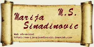 Marija Sinadinović vizit kartica